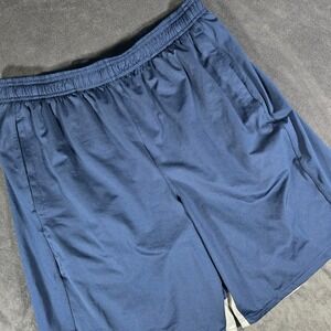 Under Armour Athletic‎ Shorts Running Gym Workout Blue White Mens Size Large
